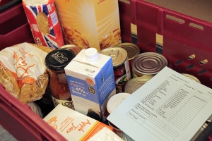 A typical foodbox for a couple with no children.